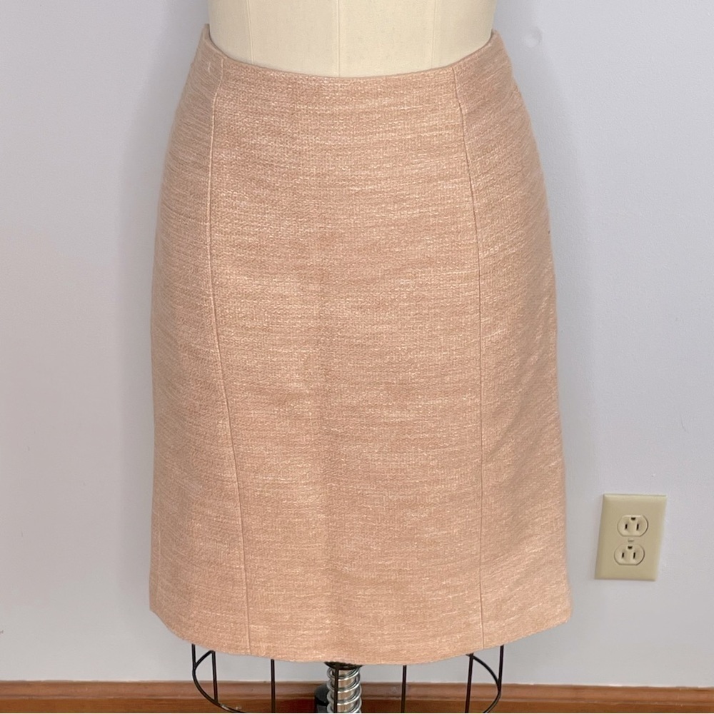 Talbots Peachy Pink Tweed Skirt- Size 8 Petite- NWT
